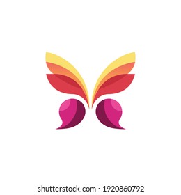 Abstract Colorful Butterfly Logo Icon