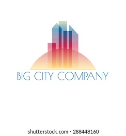 Abstract Colorful City, Building Composition Sign, Icon, Logo Isolated. Raster Version. Big City Logo. Big City Shape. Big City Image. Big City Icon.