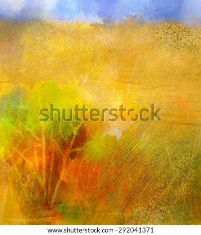 Similar – Huge yellow-flowering wild fennel plants, behind them a green grain field shortly after sowing.