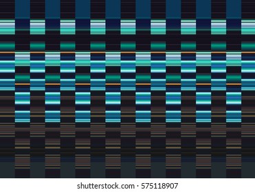 Abstract colorful pattern created with vertical stripes and squares of color. Illustration.