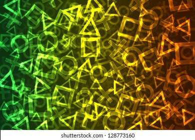 Abstract Colorful Signs Bokeh Background
