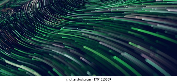 Abstract Colorful Technology Background, Big Data Flow Backdrop, Information Waves Pattern, 3d Illustration