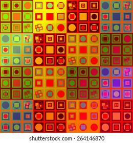Abstract colorful variable pattern in op art style