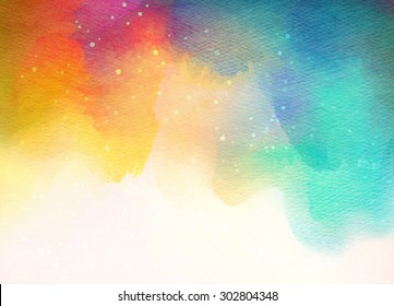 Abstract Colorful Watercolor For Background.