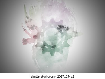 Abstract Colorful Watercolor Background With Paint Smears Spash And Stripes