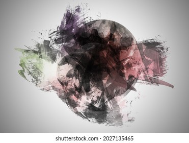 Abstract Colorful Watercolor Background With Paint Smears Spash And Stripes