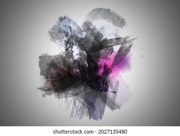 Abstract Colorful Watercolor Background With Paint Smears Spash And Stripes