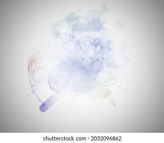 Abstract Colorful Watercolor Background With Paint Smears Spash And Stripes