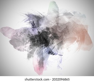 Abstract Colorful Watercolor Background With Paint Smears Spash And Stripes