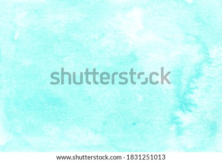 Abstract colorful watercolor background. Watercolor wet texture. Light blue romantic illustration. Abstract art hand paint. Original artwork. Color splashing on paper. Aquarelle texture