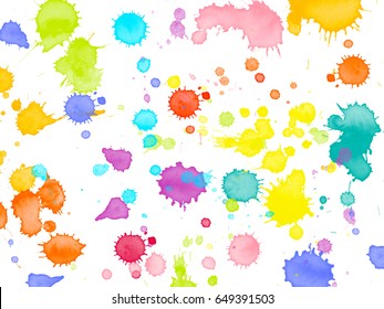 Abstract Colorful Watercolor Splatter Textured Background