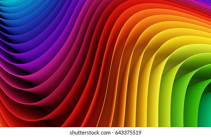 Abstract colorful waves. 3D rendering