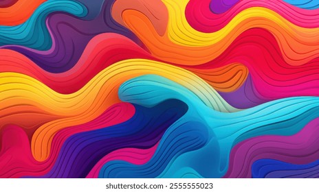 Abstract Colorful Waves Flowing Pattern Design