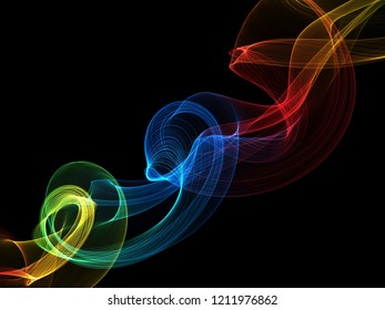    abstract colorful wavy smoke flame over black background.  - Shutterstock ID 1211976862