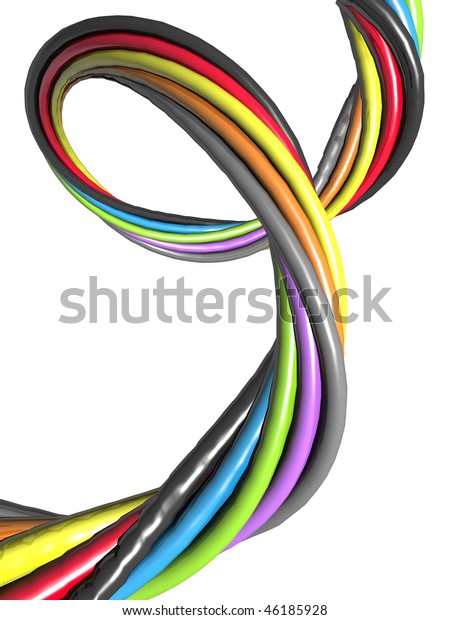 Abstract Colourful Wire Isolated Electronic Connection Stock ...