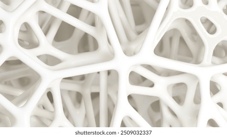 Abstract complex organic spongy structure. Bone tissue. 3d render illustration. 3D Illustration