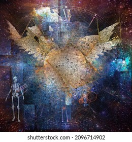 Abstract composition. Angel's wings. 3D rendering