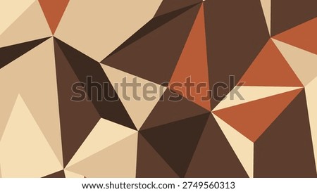 Abstract composition of overlapping geometric triangles in warm beige brown and terracotta tones with sharp angular shapes and varying shades.