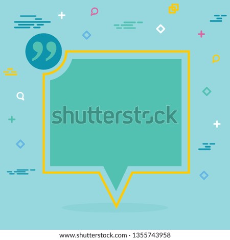 Abstract concept empty speech square quote text bubble. For web and mobile app isolated on background, illustration template design, creative presentation, business infographic social media