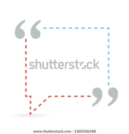 Abstract concept empty speech square quote text bubble. For web and mobile app isolated on background, illustration template design, creative presentation, business infographic social media