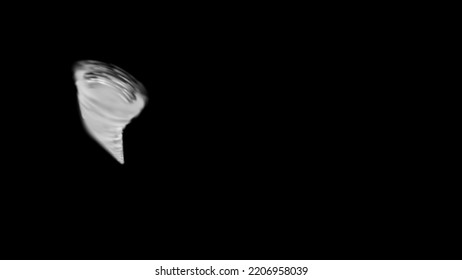 Abstract Concept Of Vortex Funnel Of Hurricane Or Tornado From Dust Particles, Black Background For Blending Mode.