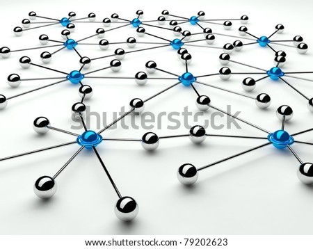 Abstract conception of network and communication, communication 3d