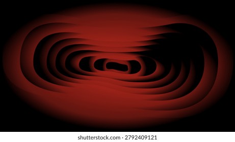 Abstract conceptual background featuring concentric red rings in a dark space, symbolizing a tunnel, abyss, or limbo