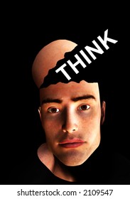 A abstract conceptual image about human thinking.