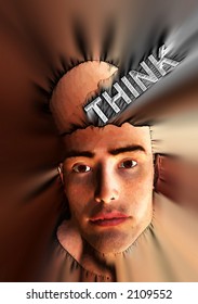 A abstract conceptual image about human thinking.