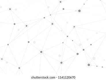 Abstract connecting dots and lines. Connection science and technology background