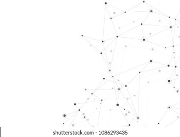 Abstract connection background with lines and dots. Geometric network connection.