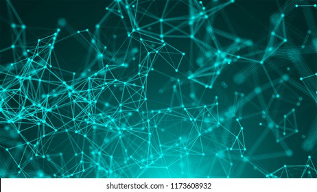 Abstract Connection Dots. Technology Background. Network Concept. 3d Rendering