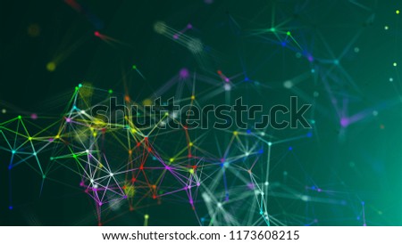 Abstract connection dots. Technology background. Network concept. 3d rendering