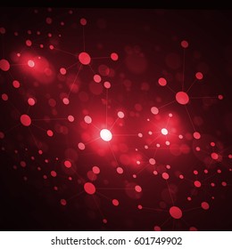 Abstract connection structure as connection concept on color background