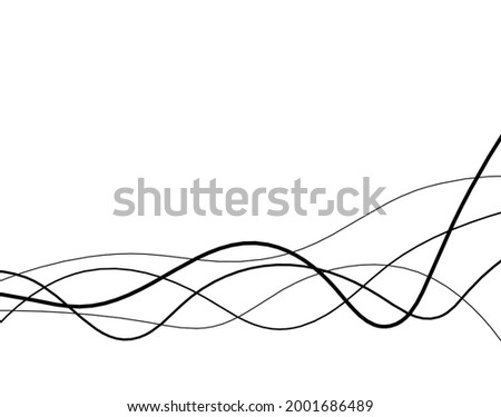 Abstract continuous lines drawing on white as background