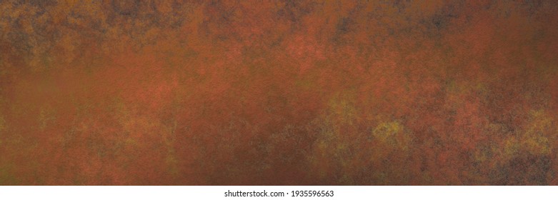 Abstract Copper Rusty Old Paper, Grunge Brown Distressed Parchment Design	