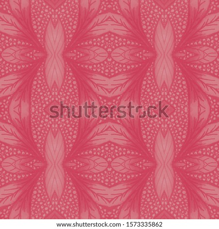 Abstract coral Tile. Tye Dye Geometric Seamless Background. Elegant Wallpaper. Seamless Flower. Tye Die Backdrop. Ethnic Design. Holiday Card. Swimwear Print. Cral Pink Embroidery Art.