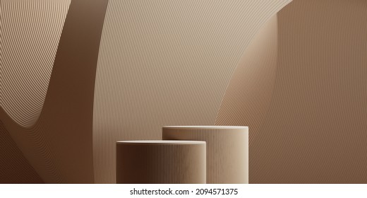 Abstract Cosmetic Background With Podium Concept For Product Presentation Branding. 3d Rendering Illustration