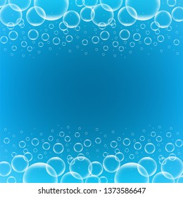 Abstract Creative concept shiny bubbles for Web and Mobile Applications isolated on blue background, aqua art illustration template design, business infographic and social media