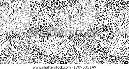 Abstract creative leopard seamless repeating pattern. Natural leopard texture. African style safari repeat background. Paper, textile, fashion cheetah print. Artistic repeating illustration