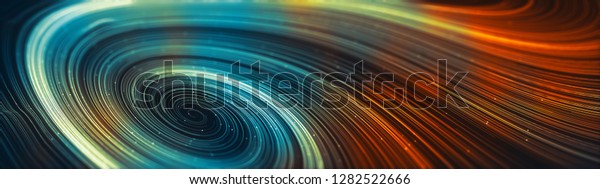 Abstract\
creative modern colorful ultra wide background. Neon glowing\
twisted cosmic lines. Beautiful swirls, bright turbulence curls.\
Smooth astronomy vortex structure. 3d\
rendering