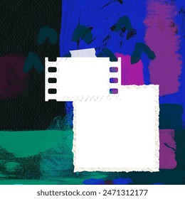 Abstract creative neon scrap quick page design. Book, catalog template. Empty frames isolated universal