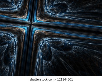 Abstract cross, religious symbol, digital fractal art design