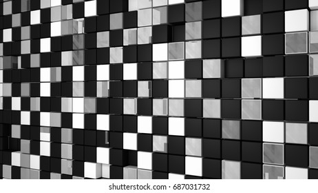 abstract cube black and white 