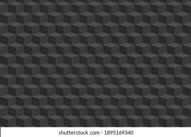 Abstract Cube Shape Background, 3d Black Texture