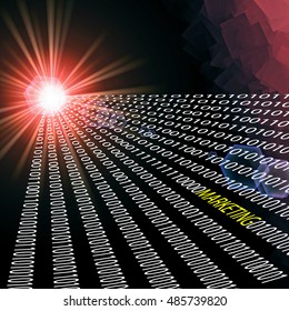 Abstract cubes background to computer,with binary code