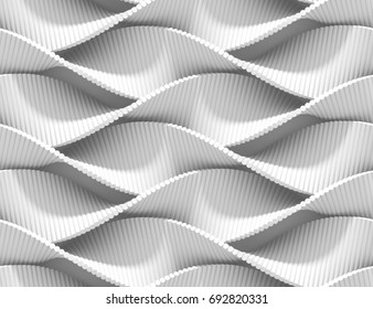 Abstract Curved Lines Background. Paint Ripples And Bubbles. 3D Rendering Texture.