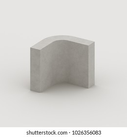 Abstract Curved Wall Concrete Block 3d Stock Illustration 1026356083 ...