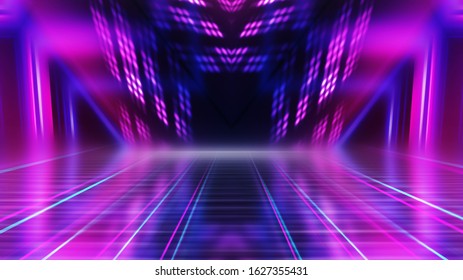 3d Render Geometric Figure Neon Light Stock Illustration 1166070817