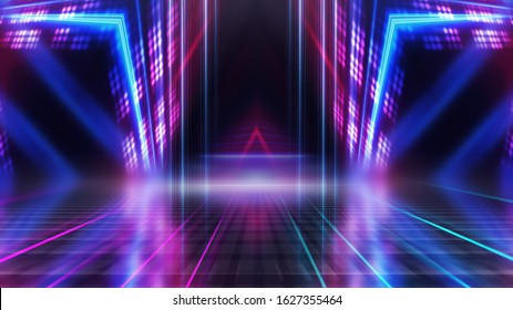 Abstract Dark Background Blue Pink Neon Stock Illustration 1627355464 ...